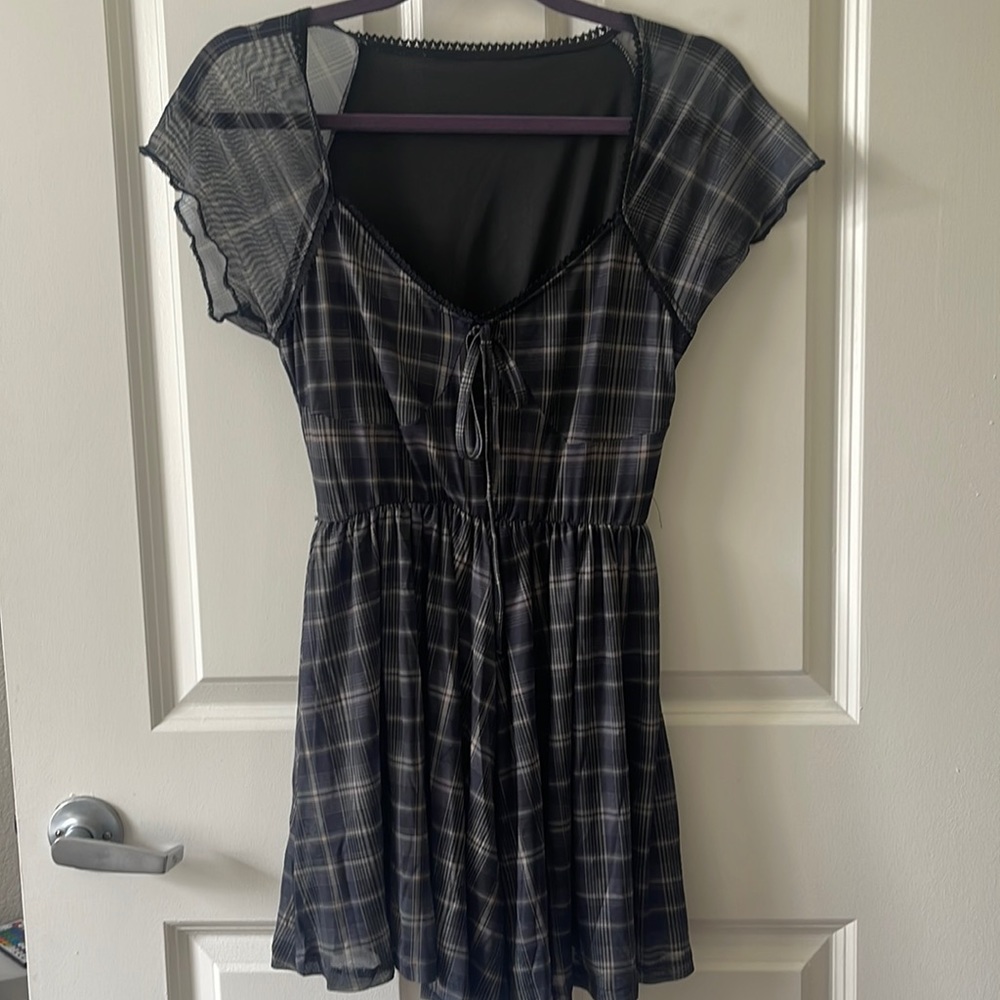 Silly, mesh mini dress with front tie